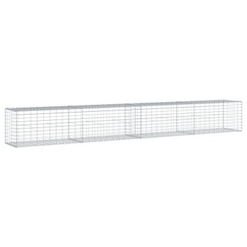Coș gabion cu capac, argintiu, 400x50x50 cm, fier galvanizat - Img 7