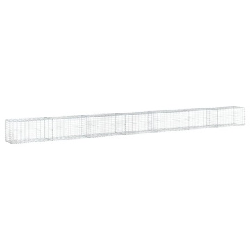 Coș gabion cu capac, argintiu, 700x50x50 cm, fier galvanizat - Img 2