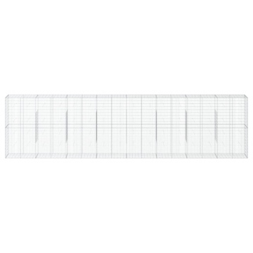 Coș gabion cu capac, argintiu, 800x50x200 cm, fier galvanizat - Img 3