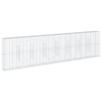 Coș gabion cu capac, argintiu, 800x50x200 cm, fier galvanizat - Img 7