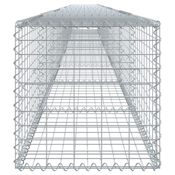 Coș gabion cu capac, argintiu, 900x50x50 cm, fier galvanizat - Img 4