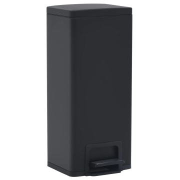 Coș gunoi cu pedală, anti-amprentă, negru, 30L, oțel inoxidabil - Img 2