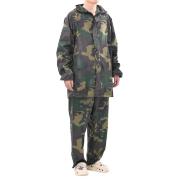 Costum de ploaie, 2 piese, imprimeu camuflaj, cu glugă, XL - Img 4