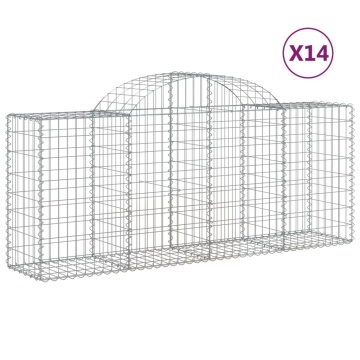 Coșuri gabion arcuite 14 buc, 200x50x80/100 cm, fier galvanizat - Img 2