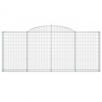 Coșuri gabion arcuite 2 buc, 300x30x120/140 cm, fier galvanizat - Img 4