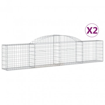 Coșuri gabion arcuite, 2 buc., 300x30x60/80 cm, fier galvanizat - Img 2