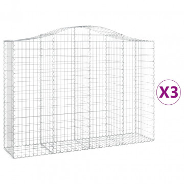 Coșuri gabion arcuite 3 buc, 200x50x140/160cm, fier galvanizat - Img 2
