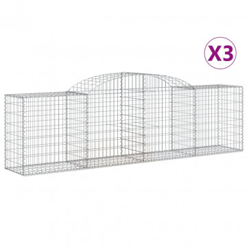 Coșuri gabion arcuite 3 buc, 300x50x80/100 cm, fier galvanizat - Img 2