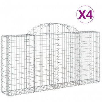 Coșuri gabion arcuite 4 buc, 200x30x100/120 cm fier galvanizat - Img 2