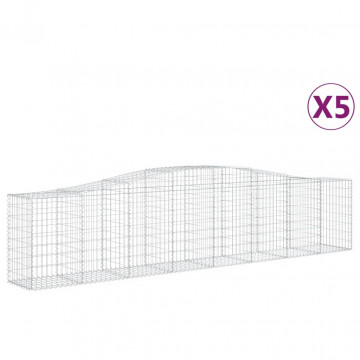 Coșuri gabion arcuite 5 buc, 400x50x80/100 cm, fier galvanizat - Img 2