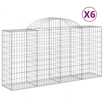 Coșuri gabion arcuite 6 buc, 200x50x100/120 cm, fier galvanizat - Img 2