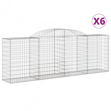 Coșuri gabion arcuite 6 buc, 300x50x100/120 cm, fier galvanizat - Img 2