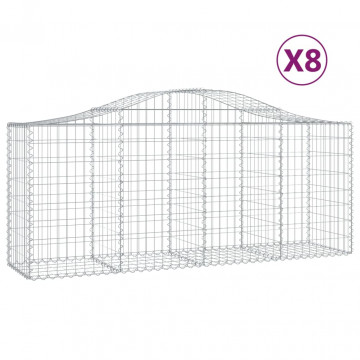 Coșuri gabion arcuite 8 buc, 200x50x80/100 cm, fier galvanizat - Img 2