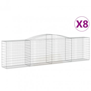 Coșuri gabion arcuite 8 buc, 400x50x100/120 cm fier galvanizat - Img 2