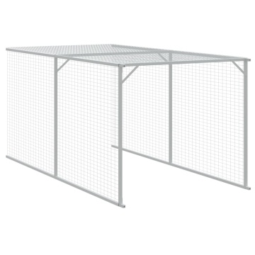 Coteț de pui cu incintă antracit 117x609x123 cm oțel galvanizat - Img 6