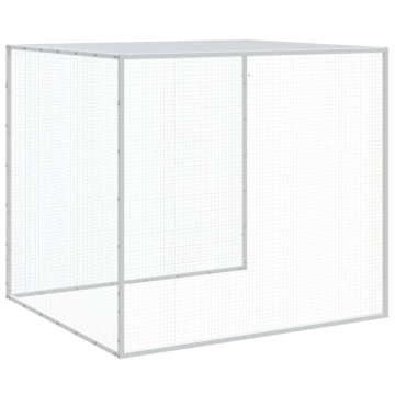 Coteț pui cu acoperiș, antracit, 1003x98x90 cm, oțel galvanizat - Img 7
