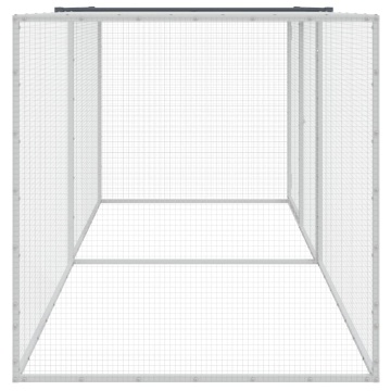 Coteț pui cu acoperiș, antracit, 203x98x90 cm, oțel galvanizat - Img 4
