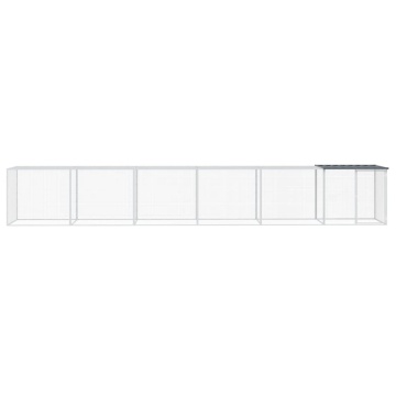Coteț pui cu acoperiș, antracit, 603x98x90 cm, oțel galvanizat - Img 3