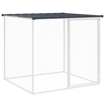 Coteț pui cu acoperiș, antracit, 803x98x90 cm, oțel galvanizat - Img 5