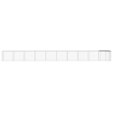 Coteț pui cu acoperiș gri deschis 1003x98x90 cm oțel galvanizat - Img 3