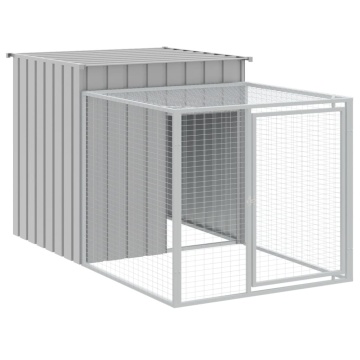 Coteț pui cu incintă gri deschis 110x1017x110cm oțel galvanizat - Img 5