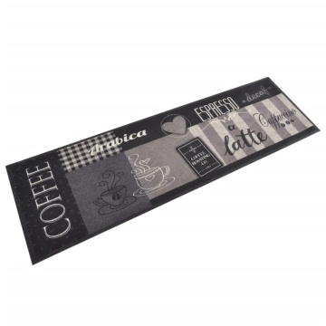 Covor de bucătărie lavabil Coffee, negru, 45x150 cm, catifea - Img 1