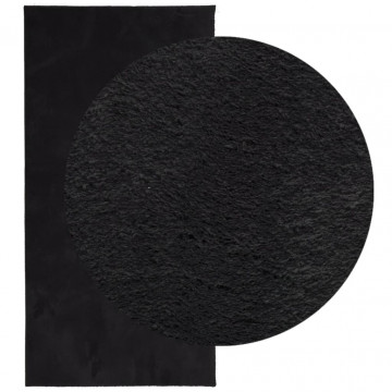 Covor HUARTE, fir scurt, moale și lavabil, negru, 100x200 cm - Img 3