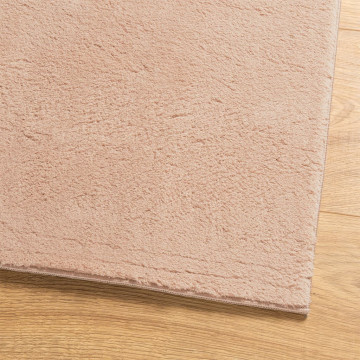 Covor HUARTE, fir scurt, moale și lavabil, roz pudră, 60x110 cm - Img 4