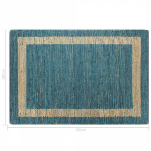 Covor manual, albastru, 160 x 230 cm, iută - Img 5
