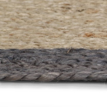 Covor manual cu margine gri închis, 150 cm, iută - Img 3