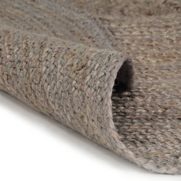 Covor manual, gri, 120 cm, iută, rotund - Img 2
