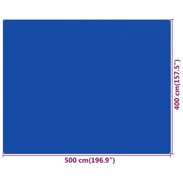 Covor pentru cort, albastru, 400x500 cm, HDPE - Img 4