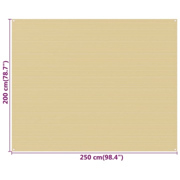 Covor pentru cort, bej, 250x200 cm, HDPE - Img 4