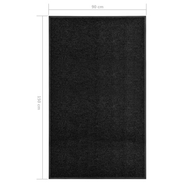 Covoraș de ușă lavabil, negru, 90 x 150 cm - Img 5