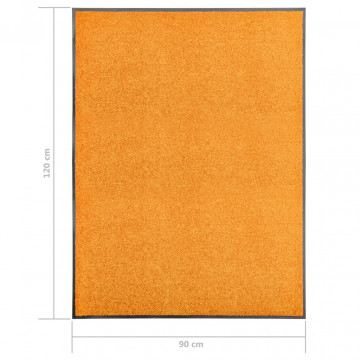 Covoraș de ușă lavabil portocaliu 90x120 cm - Img 4