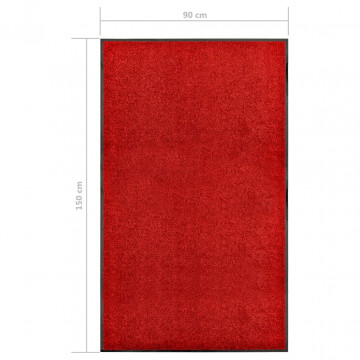 Covoraș de ușă lavabil, roșu, 90 x 150 cm - Img 4