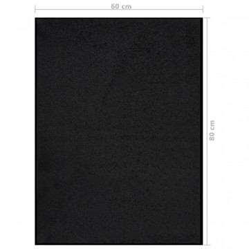 Covoraș de ușă, negru, 60x80 cm - Img 5
