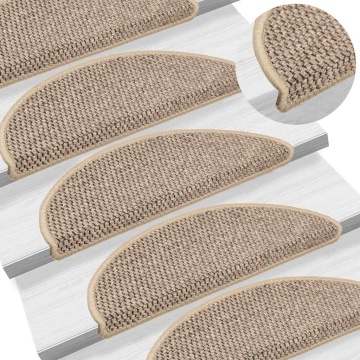 Covorașe de scară autoadezive aspect sisal 30 buc. nisip - Img 5