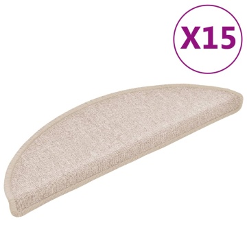Covorașe pentru trepte scară, 15 buc., gri taupe, 56x17x3 cm - Img 2