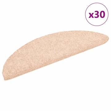 Covorașe scară autoadezive 30 buc crem 56x17x3 cm - Img 1
