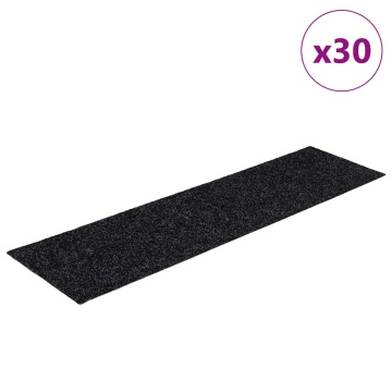 Covorașe scară autoadezive 30 buc Negru 76x20 cm dreptunghiular - Img 2
