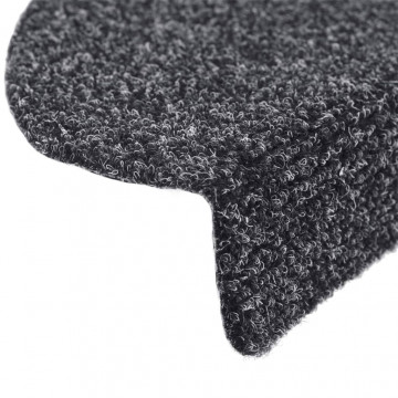 Covorașe scări autoadezive 10 buc. gri închis 65x21x4 cm punch - Img 5