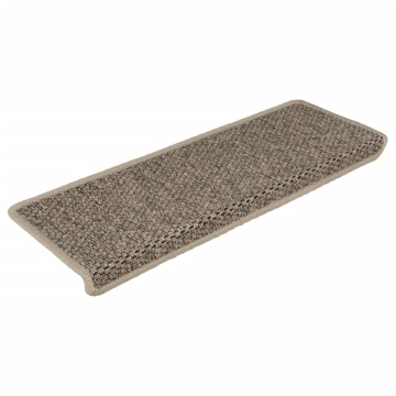 Covorașe scări autoadezive, 15 buc. bej 65x21x4 cm aspect sisal - Img 2