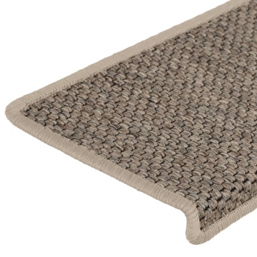 Covorașe scări autoadezive, 15 buc. bej 65x21x4 cm aspect sisal - Img 5