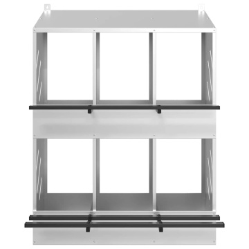 Cubit pentru pui cu 6 compartimente, metal argintiu galvanizat - Img 8