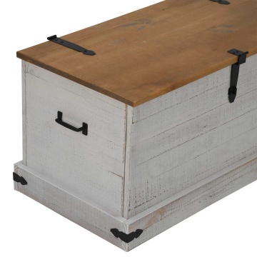 Cufă de depozitare HALDEN alb 91x48x47 cm lemn masiv de pin - Img 7