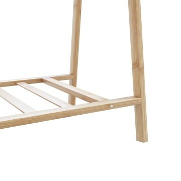 Cuier pentru haine cu rafturi, 132x45,5x150,5 cm, bambus - Img 7