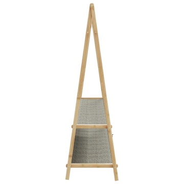 Cuier pentru haine cu rafturi, 132x45,5x150,5 cm, bambus - Img 8