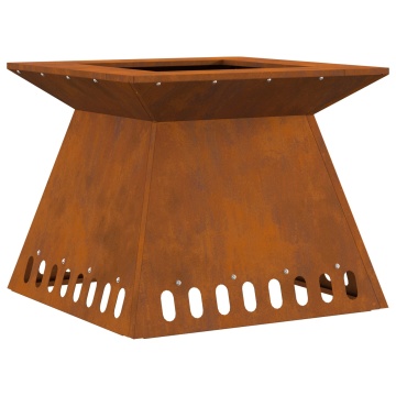 Cuptor de foc 48x48x40 cm Oțel rezistent la intemperii - Img 2