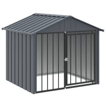 Cușcă câine cu acoperiș, negru, 117x103x102 cm, oțel galvanizat - Img 2